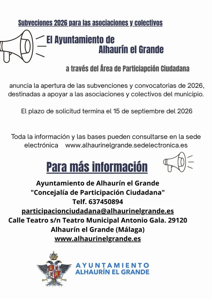 El Ayuntamiento abre las subvenciones a asociaciones y colectivos locales