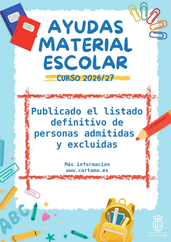 Cártama publica el listado definitivo de las ayudas para material escolar